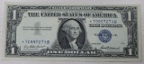 1957 Series One Dollar Silver Certificate, Blue Seal Star Note