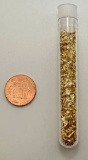 Vial of gold flake, cent for size reference not included