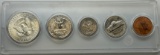 1965 US Coin Type set, 40% silver Half, in plastic holder