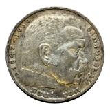 1935 Deutsches Reich 5 Reichsmark Coin, Mint Mark D, Silver Composition