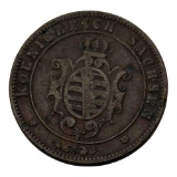 1864 5 Pfennige Coin, Kingdom of Saxony, Mint Mark B
