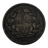 Luxembourg 5 Centimes Coin, 1855, Copper