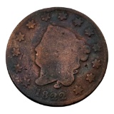 1822 Liberty Head Large Cent, United States, One Cent Coin