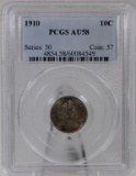 1910 Barber Dime in PCGS AU58 Holder