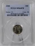 1930 Mercury Dime in PCGS MS64FB Holder