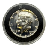PROOF 1964 Kennedy Half Dollar Coin, USA, 90% Silver