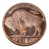 2013 1 ounce Commemorative Copper Coin, Buffalo & Native American Design