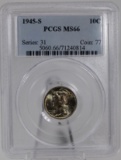 1945-S Mercury Dime in PCGS MS66 Holder