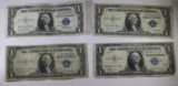 4- 1935 $1.00 Silver Certificates, 1935, E,F,G, Sells times the money