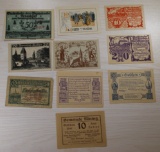 10 pcs- German Notgeld, Various Denominations, 1920s, Historical Currency, sells times the money