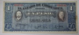 1914 Un Peso Banknote, Estado de Chihuahua, Mexico