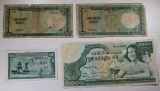 4 pcs- Vintage Vietnam 20 Dong, Laos 1 Kip, Cambodia 1000 Riels Currency, sells times the money