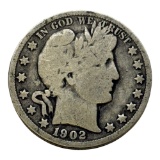 1902-O Barber Half Dollar Coin, 90% Silver