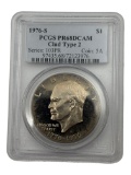 1976-S Eisenhower $1 in PCGS PR68DCAM Holder, Clad Type 2
