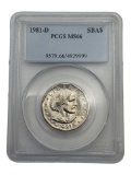 1981-D Susan B. Anthony Dollar in PCGS MS66 Holder