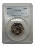 1999 D Susan B. Anthony Dollar in PCGS MS66 Holder