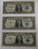 3- 1957 Silver Certificates, sells times the money
