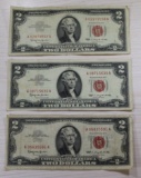 3- 1963 U.S. $2 Red Seal Notes, sells times the money