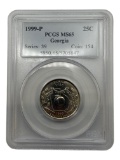 1999-P Georgia State Quarter in PCGS MS65 Holder