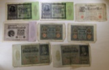 8- German Reichsbanknotes, 10000-100000 Mark, 1922-1923, sells times the money
