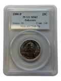1999-P Delaware State Quarter in PCGS MS65 Holder