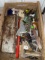 Assorted Vintage Hand Tools with Metal Case, Various Tools Included