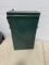 Large Metal Green Ammunition Box with Hinged Lid and Handle, approx 2 ft tall