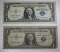 2- 1957 Blue Seal Silver Certificates, STAR NOTES, sells times the money