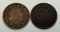 2- 1859 Large Canada Cents, sells times the money