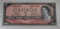 Canada 1954 2 Dollar Banknote, Portrait of Queen Elizabeth II, Serial No. 9431250