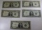 5- 1957 Blue Seal Silver Certicates, sells times the money