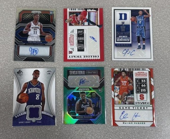 Basketball Autos and Game used lot of 6 Duke +