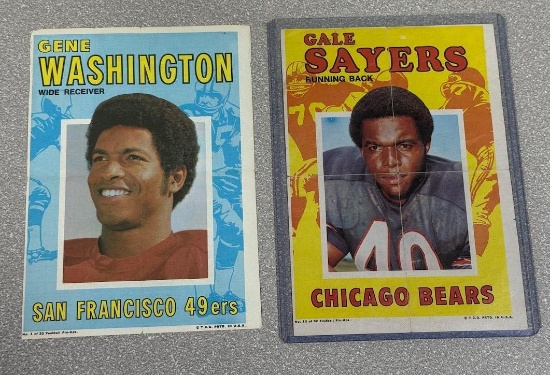 1971 Topps Posters lot of 2 including Gale Sayers and Washington