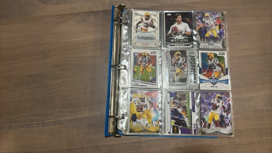 72 LSU College Football Cards Binder Including 2 Joe Burrow Cards And A Ja'marr Chase Card