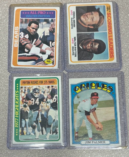 Vintage Card Collection, 1972 Jim Palmer, 3 1978 Walter Payton cards