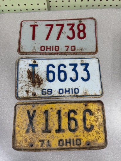 Vintage Ohio License Plates 1969-1971