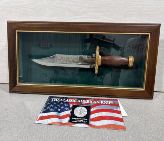 John Wayne Commemorative Bowie Knife Franklin Mint case is 21" x 10 1/2"