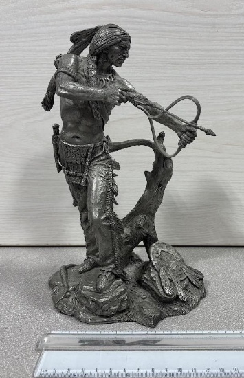 Sioux Hunter by Jim Porter Pewter Western Heritage Museum 1535/ 4500 9 1/2" tall