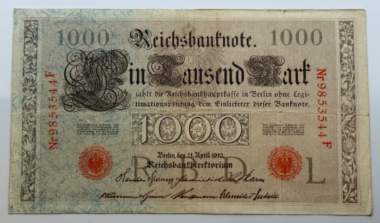 German 1000 Mark Banknote, 1910