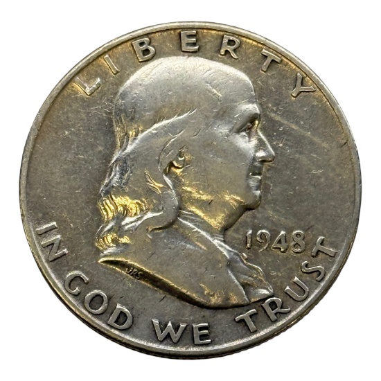 1948-D Franklin Half Dollar, 90% Silver Coin