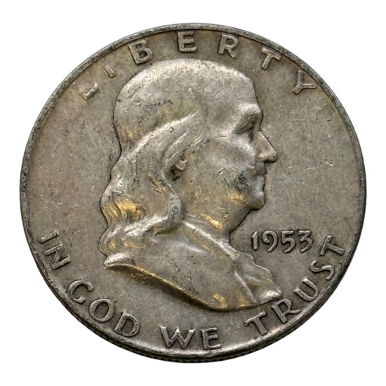 1953-D Franklin Half Dollar, 90% Silver Coin