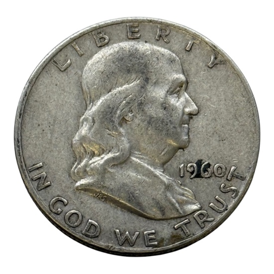 1960-D Franklin Half Dollar, 90% Silver Coin