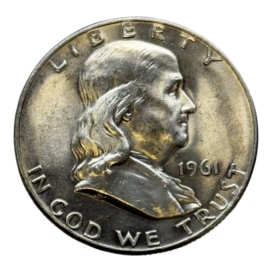 1961-D Franklin Half Dollar, 90% Silver Coin