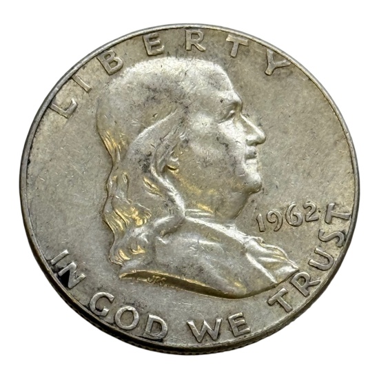 1962 Franklin Half Dollar, 90% Silver Coin