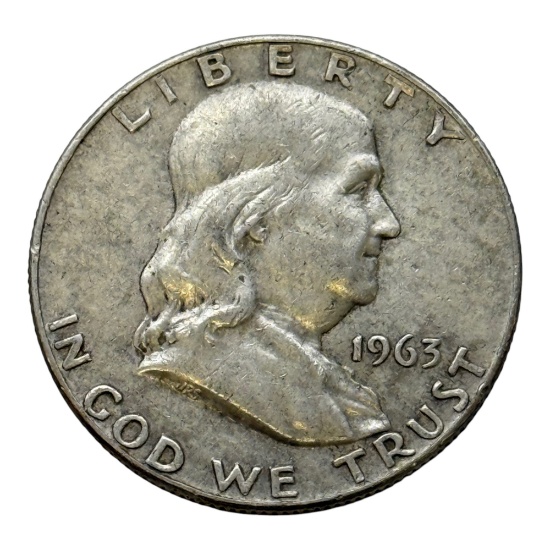 1963-D Franklin Half Dollar, 90% Silver Coin