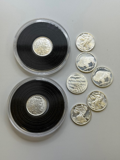 8- 1/10th ounce .999 Silver Rounds, sells times the money