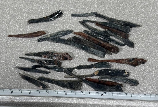 Arrowheads and Artifacts - Obsidian Needles found in Mexico 25+ in lot many are 2 1/2" to 3" long