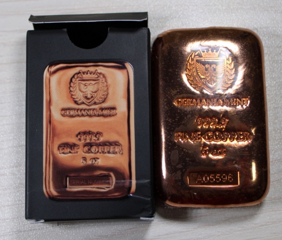 Germania Mint 5 oz 999.9 Fine Copper Bar