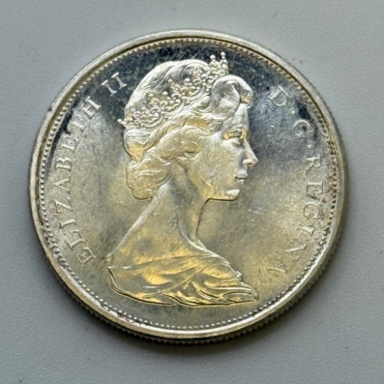 1967 Canada Centennial Half Dollar, Commemorative Silver Coin, Queen Elizabeth II, PROOF LIKE
