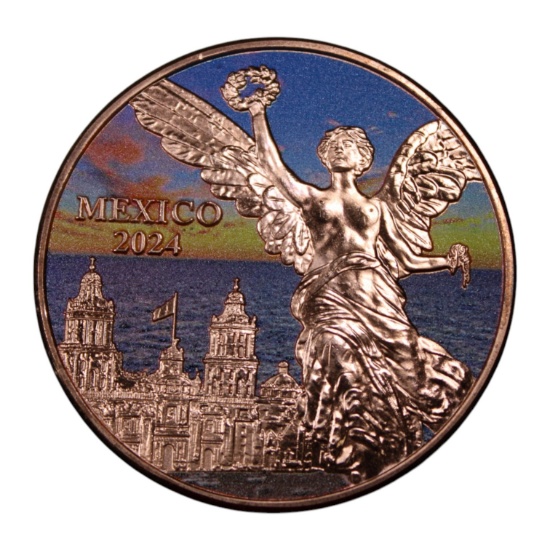 2024 Mexico Commemorative Copper Coin, 0.999 Fine Copper, Angel of Independence